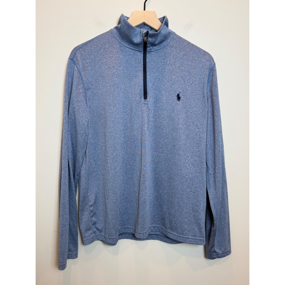 Polo Ralph Lauren Performance Quarter Zip Pullover Mens M Light Blue Golf Preppy